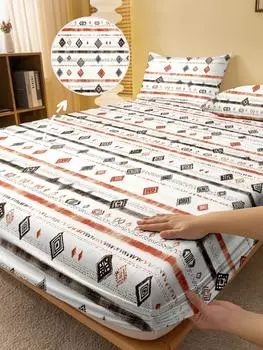 1 простая современная геометрическая набивная матовая простыня, покрывало для кровати с принтом в спальню, постельное белье (Исключая наволочки) 71x132cm