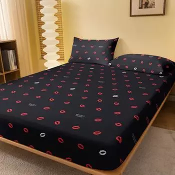 1 простая современная матовая простыня на резинке с принтом, покрывало для спальни с принтом, постельное белье (Исключая наволочки) 71x132cm