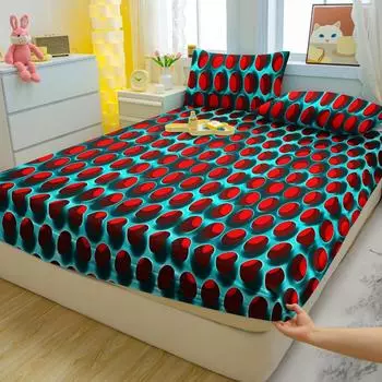 1 простая современная матовая простыня на резинке с принтом, покрывало для спальни с принтом, постельное белье (Исключая наволочки) 71x132cm