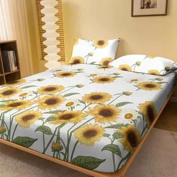 1 простая современная матовая простыня с принтом в виде цветка, покрывало для кровати с принтом в спальню, постельное белье (Исключая наволочки) 71x132cm