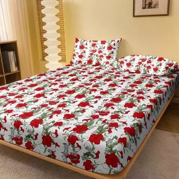 1 простая современная матовая простыня с принтом в виде цветка, покрывало для кровати с принтом в спальню, постельное белье (Исключая наволочки) 71x132cm