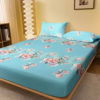 1 простая современная матовая простыня с принтом в виде цветка, покрывало для кровати с принтом в спальню, постельное белье (Исключая наволочки) 71x132cm