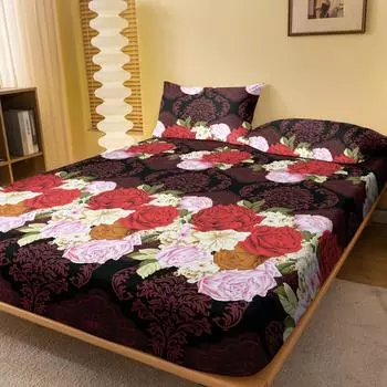 1 простая современная матовая простыня с принтом в виде цветка, покрывало для кровати с принтом в спальню, постельное белье (Исключая наволочки) 71x132cm