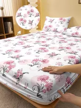 1 простая современная матовая простыня с принтом в виде цветка, покрывало для кровати с принтом в спальню, постельное белье (Исключая наволочки) 71x132cm