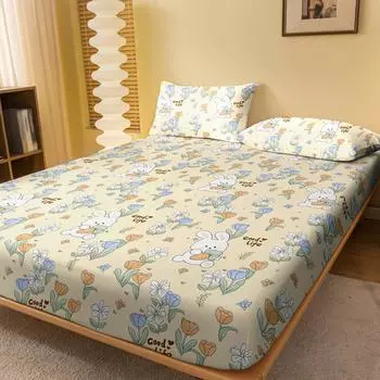 1 простая современная матовая простыня с принтом растений, цветов и животных, покрывало для кровати с принтом в спальню, постельное белье (Исключая наволочки) 71x132cm