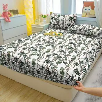 1 простая современная матовая простыня с принтом в виде цветка, покрывало для кровати с принтом в спальню, постельное белье (Исключая наволочки) 71x132cm