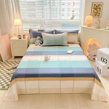 1 простыня + 2 наволочки, покрывало из 100% хлопка размера «king-size», мягкая простыня из чистого хлопка 250x270 см 3pcs set 120x230cm