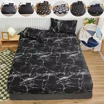 1 Простыня на резинке с простым современным геометрическим рисунком для дома, односпальная/двуспальная/размера Queen, простыня с наволочкой Sbana Bajera Impresa 2pillowcase50x70cm