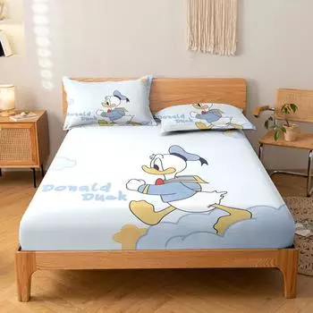1 простыня с рисунком милой утки из мультфильма с цифровым принтом, покрывало для кровати с принтом в спальню, постельное белье(Нет наволочки) 71x132cm