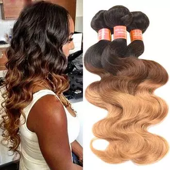 1 пучок длинных бразильских девственных волос с волнистым эффектом омбре 16inch