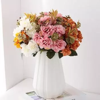 1 пучок искусственный шелк искусственный вишневый цвет яркий внешний вид практичный 5 вилок 10 головок персиковых цветов декор