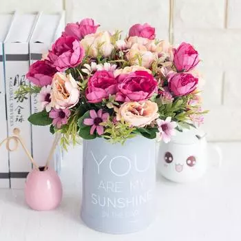 1 пучок пионов в европейском стиле, имитация ромашки