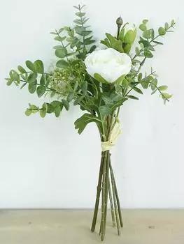 1 пучок шелковых искусственных цветов, искусственный пион, гипсофила, цветок для вечеринки, свадьбы, стола, гостиной, украшения жёлтый