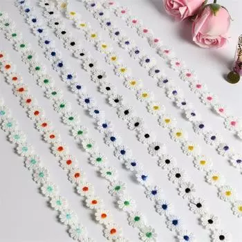 1 ярд 25 мм, кружевная отделка, цветок ромашки, домашний текстиль, принадлежности для одежды чёрный