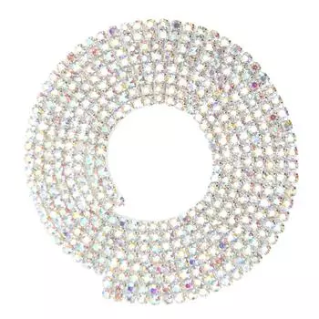1 ярд 2 ряда закрытая цепочка со стразами глянцевая 90 см длина цепочка со стразами AB для самодельных ювелирных изделий