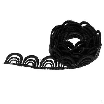 1 ярд 5 см винтажная кружевная лента с каймой, украшение на шпульке чёрный