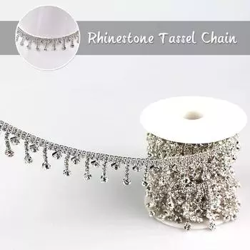 1 ярд блестящая кисточка кулон стразы отделка бахрома кристалл цепь для шитья своими руками одежда поясная цепочка платье обувь ювелирные изделия аксессуар