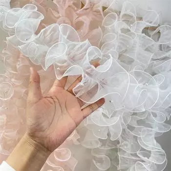 1 ярд, цветочная кружевная жемчужная ткань, край марли, материалы для рукоделия шириной 11 см 1Yard чёрный