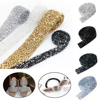 1 ярд для платья, обуви, клейкая лента, самодельные полоски со стразами, ювелирные изделия, стразы, кристаллы 1cm