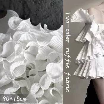 1 ярд однослойная плиссированная волна 3D оборка дизайнерская ткань тюль кружевная ткань для пэчворка шитье оборка аппликация воротник декор