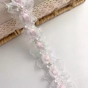 1 ярд отделочная лента подарочная упаковка жемчужное кружево одежда аксессуары тканая лента DIY материал 3 см розовый