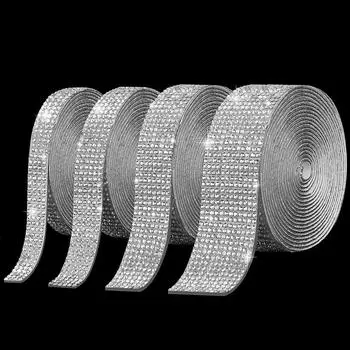 1 ярд самоклеящиеся стразы наклейки блестящие кристаллы алмазная лента самоцвет наклейки для DIY художественные поделки украшения телефона автомобиля