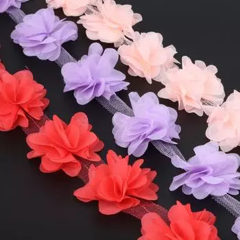 1 ярд/сумка ручной работы с цветочным шифоновым кружевом DIY одежда аксессуары для ручного шитья 5cm 1yd/bag