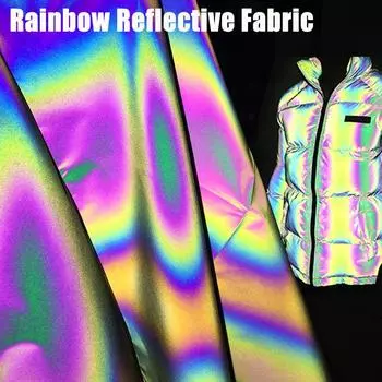 1 ярд светоотражающая волшебная радужная ткань переменного цвета блестящая отражающая свет ткань из волокон для шитья аксессуаров для одежды