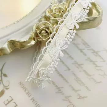 1 ярд Тканая лента Аксессуары для одежды Упаковка подарков Товары для рукоделия Водорастворимое кружево-бант для поделок 1,8 см шириной