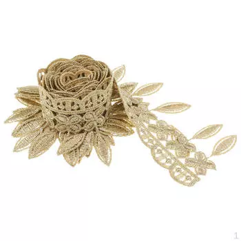 1 ярд вышитая кружевная лента по краю свадебная аппликация швейная поделка - золото