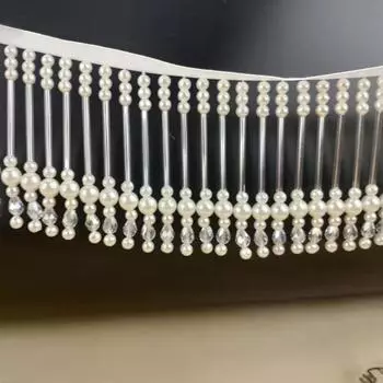 1 ярд жемчужно-бусинная кружевная отделка лента с кисточками для штор, аксессуары для шитья своими руками, аксессуары для одежды ручной работы