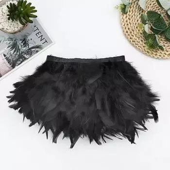 1 ярдов бейка из перьев индейки для шитья платья, материал для рукоделия, карнавальные украшения, свадебные аксессуары, сделай сам, на лентах L красный