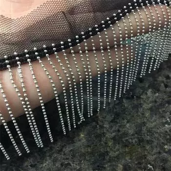 1 ярдовая цепочка ручной работы с кисточкой, ширина 6 см чёрный/золотистый