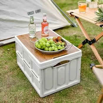 1 ящик для хранения вещей для кемпинга на открытом воздухе с ручкой, складной ящик для хранения объемом 15 л, переносной ящик для хранения вещей для кемпинга и пикника, автомобильный багаж