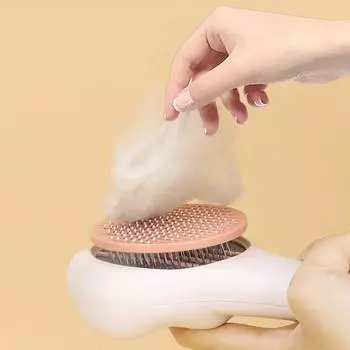 1 расческа для домашних животных, симпатичная массажная расческа с когтями для кошек, одно нажатие для выпрямления волос, подходит для красоты, уборки, универсальная для кошек и собак, белая белый