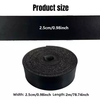 1 Roll 1x78inch Black Leather Strap Faux Grain Leather Strips for DIY Crafts Thick Guitar Belt Bracelet Clothing Making Tooling 91x2.5cm чёрный