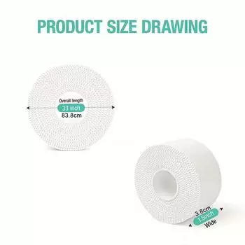 1 Roll Of White Sports Tape, Professional Athletic Trainer Tape, Sport Care Tape Sport Strapping Tape As First Aid Injury Wrap 2.5cmX10m белый