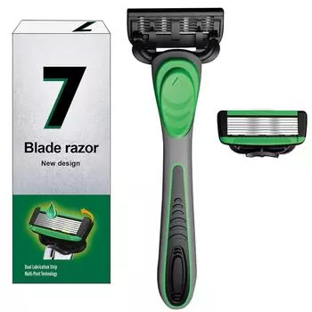 1 ручка + 2 лезвия, 7-слойные лезвия для бритья, классическая ручная бритва для мужского бритья