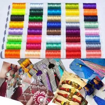 1 рулон 0,2-0,8 мм, высокое качество, популярные ювелирные изделия, сделай сам, китайский завязывающий шнур макраме, ожерелье, браслет, нейлоновый шнур, плетеный с бисером 3 Strands чёрный