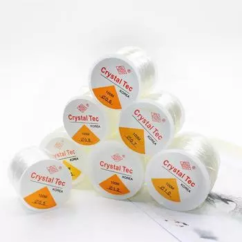 1 рулон 0,5-1 мм круглый эластичный шнур DIY браслет ожерелье ювелирные аксессуары бисер прозрачный кристалл веревка браслет изготовление лески поставки 0.8mm