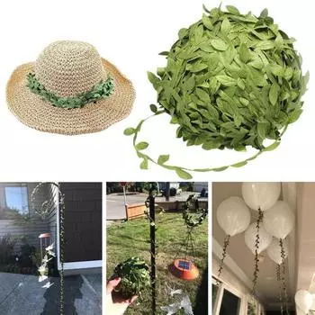 1 рулон 100 м искусственная плетеная гирлянда из искусственного шелка, зеленые листья ивы, для дома и улицы, поддельная зелень, лоза, свадьба, вечеринка, детский душ, украшение для дома зелёный