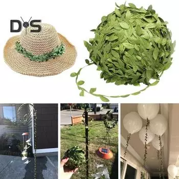 1 рулон 100 м искусственная плетеная гирлянда из искусственного шелка, зеленые листья ивы для дома и улицы, поддельная зелень, лоза, свадьба, вечеринка по случаю рождения ребенка, домашняя вечеринка зелёный