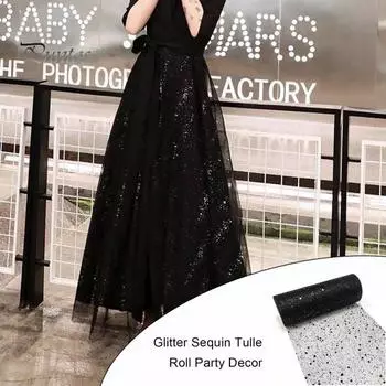 1 рулон, 10 ярдов, блестящий тюль в рулоне, шестиугольные блестки, блестящие DIY, блестящий кружевной тюль, товары для вечеринок, свадебные украшения белый