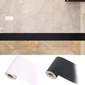 1 рулон 10 см x 10 м наклейка с рисунком под дерево водонепроницаемая самоклеящаяся ПВХ рамка для зеркала на кухню, ванную комнату, настенный бордюр, украшение обоев белый