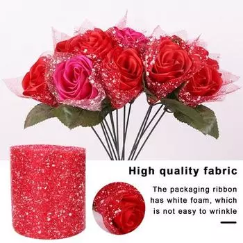 1 рулон 1500x15 см, оберточная лента для цветов, белая пена, подарочная коробка для рукоделия, упаковка для цветочного букета, набор декоративных лент, товары для флориста розы красного