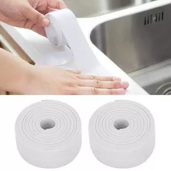 1 рулон 150/500 см герметизирующая лента водостойкая ПВХ самоклеящаяся лента для ванной и туалета герметик для ванны 500cm кремовый