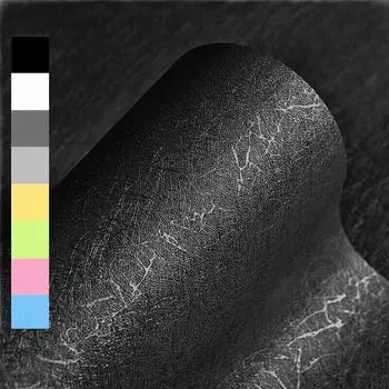 1 рулон 17,72 * 393,7 дюймовых черных шелковых узорчатых обоев, отслаивающихся и приклеивающихся, шелковые тисненые обои для стен, отслаивающиеся и приклеивающиеся, водонепроницаемые, черные 45*200cm/17.72*78.74in чёрный