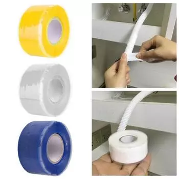 1 рулон 1,5 м изолированная ремонтная лента, изоляционная лента высокого давления, хорошая растяжимость, силикагель, кухня, душ, водопровод, ремонтная лента, инструменты для ремонта чёрный