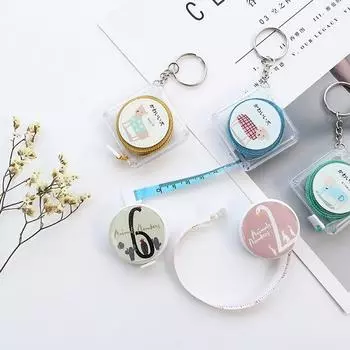 1 рулон 1,5 м мультяшный рулетка с выдвижной рулеткой для ключей 1 pc random