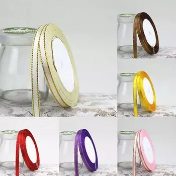 1 рулон, 25 ярдов, ширина 6 мм, ленты золотого тона с пятнистой оправой, декор для свадьбы, дня рождения